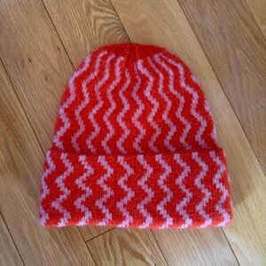 Maeve Red and White Zigzag Hat